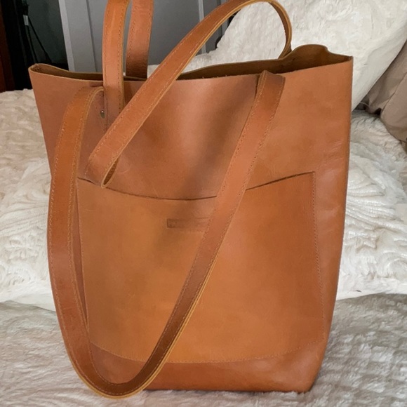Parker Clay Tan Leather Tote Bag - Picture 1 of 6